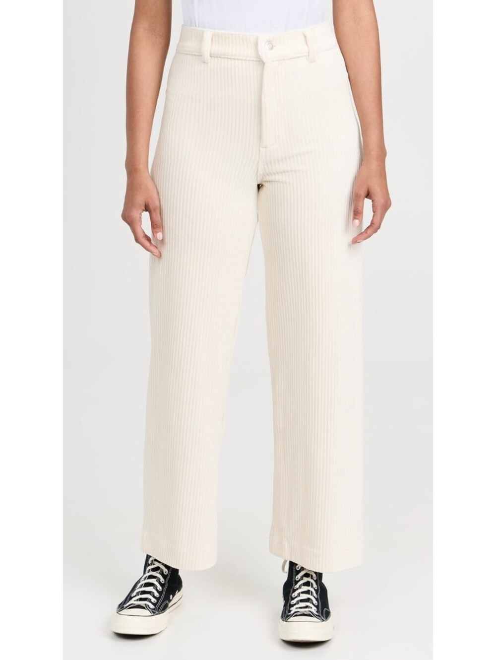 Z Supply Prospect Pants Adobe White Corduroy Wide Leg High Rise Size S NWT